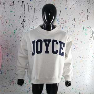 Sweat-shirt à col montant JOYCE ASH GREY 100% coton noir avec broderie appliquée, col large, fils fins - Product Image 2