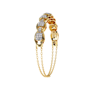 AMBER JEWELS Classic 18k <b>Solid</b> <b>Gold</b> Natural Stone Chain Link Bracelet Unisex Wedding Jewelry IGI Certified Rhodium Plated Claw - Product Image 4