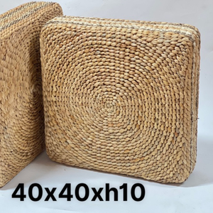 AURORA Handmade Water Hyacinth <b>Cube</b> Ottoman Modern Rustic Design Soft Home Furniture Stool Living Room Decor Apartment School - Product Image 4