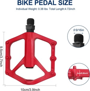 Pedales para Bicicleta de Montaña, Pedales Planos para Carretera/MTB, Antideslizantes, Ligeros, de Aleación de Aluminio, Ultraligeros, con Rodamientos, para Bicicletas BMX y MTB - Product Image 2