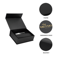 XUZE PB-1025 Coffret Cadeau en Carton pour Lunettes de Soleil et de Vue, Emballage en Carton Noir Recyclé, Logo Personnalisé, 191x60x143mm, MOQ 200 pièces