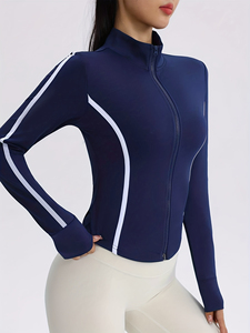 Custom Fitness Wear Women Stretch <b>Zip</b> up Workout <b>Top</b> Slim Fit Yoga Athletic Sports Jacket With Pocket Yoga Jacket - Product Image 3
