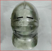 Réplique de casque de tournoi de chevalier en armure fermée, acier poli de calibre 18, traditionnel