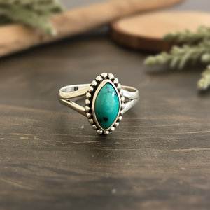 แหวนดีไซน์เนอร์สีเทอร์ควอยซ์ น้ำหนัก 2.7 กรัม เครื่องประดับสุดหรู - Product Image 3