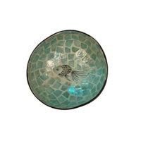 Service de vaisselle en coquille de noix de coco polie à motif poisson, certifié CE, écologique, avec logo personnalisé pour la maison, la cuisine et la décoration de mariage