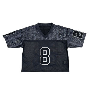 T-shirt tendance coupe ample en mesh avec logo personnalisé, 100% polyester, surdimensionné avec impression en relief - Product Image 1