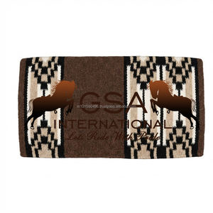 Manta de silla de montar personalizada, tejida a mano, estilo occidental, 100% lana de Nueva Zelanda, 34X36, para equitación y entrenamiento. - Product Image 5