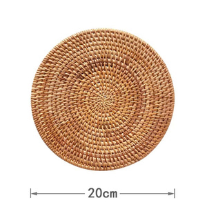 แผ่นรองจานหวายสานธรรมชาติสำหรับตกแต่งโต๊ะอาหาร ใช้ในร้านอาหารและจัดโต๊ะในครัวบ้าน - Product Image 2
