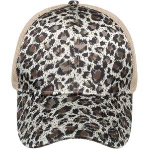 2025 Sports Mesh Back Baseball Cap <b>Leopard</b> <b>Printed</b> Ponytail <b>Hat</b> with Messy High Bun Comfortable Sports Style - Product Image 2