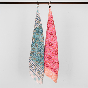 Pañuelo Cuadrado de Algodón Estilo Bohemio con Estampado Floral, Multifuncional, para Yoga, Cinta para la Cabeza, Muñequera, Unisex, para Mascotas - Product Image 2