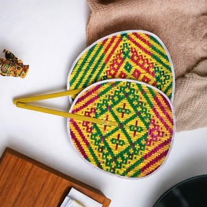 Indian Traditional Handmade Bamboo Handheld <b>Fan</b> with Handle Colorful Unique Design Small Pankha - Product Image 2
