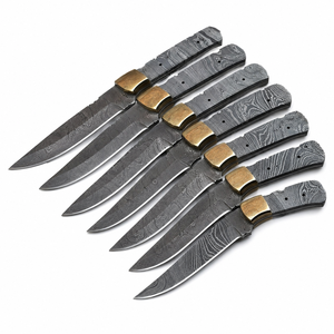 Cuchillo Jexmoo DIY OEM personalizado hecho a mano con hoja de acero de Damasco y mango de acero, punta de gota de 9 pulgadas para camping y cocina - Product Image 1