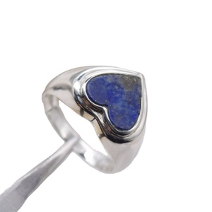 Blue <b>Lapis</b> <b>Lazuli</b> Heart 925 Sterling Silver Vintage Fancy September Birthstone Valentine Gift Jewelry - Product Image 1