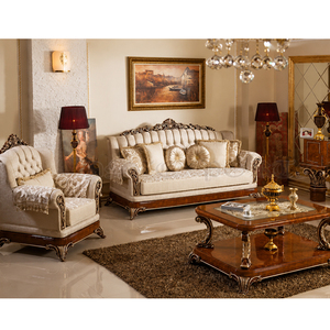 Muebles de Sala de Estar de Estilo Clásico Tallados a Mano, Muebles de Lujo para el Hogar de 5 Plazas, Muebles de Sala de Estar de Estilo Francés de Lujo, EE. UU. - Product Image 1