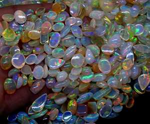 Lot de cabochons d'opale blanche éthiopienne faits à la main, minimalistes, de qualité supérieure, pierres précieuses naturelles en vrac pour la création de bijoux - Product Image 6