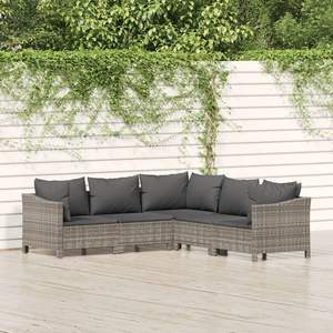 Grande Set Lounge da Giardino in Rattan PE Grigio con Struttura in Acciaio Verniciato a Polvere, Arredamento Premium per Esterni - Product Image 1
