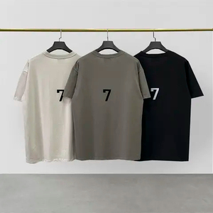 T-shirt Homme Oversize à Manches Courtes en Coton Jersey avec Imprimé Lettres ABC, Col Rond Décontracté et Logo Avant - Product Image 2