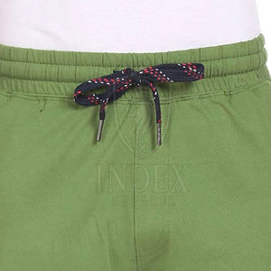 INDEX APPAREL Pantalones Cortos Bermuda para Hombre, Color Verde Sólido, 100% Algodón Ecológico, con Cintura Ajustable con Cordón, Estilo Casual - Product Image 5