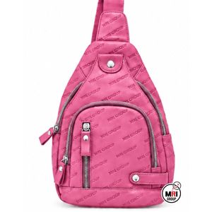 Wholesale MRI GROUP Pink PU Leather Crossbody Bag with Letter Pattern Zipper Closure Stylish Fashion Daily Use One Shoulder Bags - Product Image 1