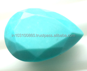 100% piedra turquesa Natural cielo azul facetado corte de pera tamaño calibrado piedra preciosa suelta turquesa gemas preciosas y piedras naturales - Product Image 3