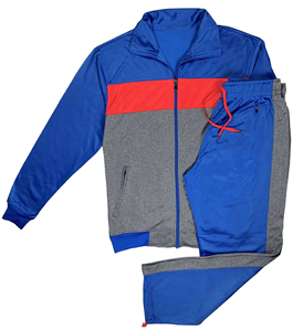 Traditional Coral Blocks Active <b>Track</b> <b>Jacket</b> and <b>Track</b> pants Outfit Men's 2-Piece Tracksuit Fleece Fabric Sportswear Tracksuit - Product Image 3