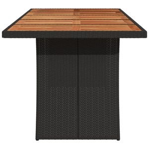 Mesa de Jardín de Madera Maciza de Acacia con Ratán PE Negro y Acero con Recubrimiento en Polvo - Product Image 5