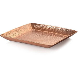 Modern Copper Hammered Food Serving <b>Tray</b> Oval Shape For Home Kitchenware Tabletop <b>Snacks</b> & Drinks Serving <b>Trays</b> - Product Image 3