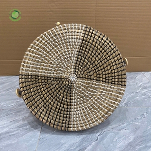 Seagrass food <b>cover</b> with fan pattern Kitchenware and <b>table</b> decoration Wholesale eco-friendly Made in Viet Nam - Product Image 3