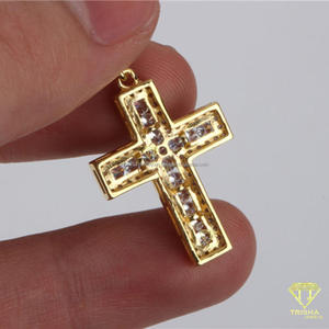 Handmade Faith Pendant With <b>Diamond</b> <b>Simulant</b> Cross Jewelry Design - Product Image 4