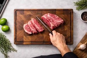 Tabla de Cortar Mini Ecológica de Madera de Acacia Natural con Asa, Utensilio de Cocina para Carne, Pan, Verduras y Charcutería - Product Image 4