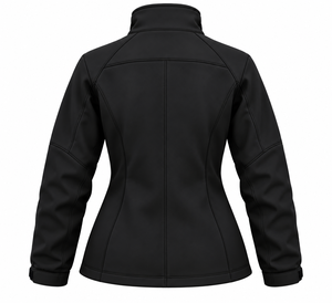 OEM Premium Women's Black <b>Fleece</b> <b>Lined</b> Softshell <b>Jacket</b> Custom Logo Full Zip <b>Waterproof</b> Outdoor Coat Wholesale Bulk Supplier - Product Image 2