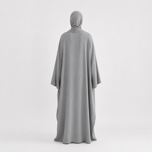 Conjunto de Abaya Casual Antiestático y Resistente a las Arrugas para Mujer, Talla Grande, Manga Larga, Largo Maxi, con Hiyab a Juego - Product Image 2