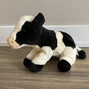 Plush <b>Cow</b> Stuffed Animal Black White Spotted Soft Toy with Red Horns 11CM-30CM for Kids Age 2-4 Years Unisex - Product Image 2