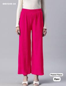 Mejor tela recién llegada LYCR con pantalones plisados sólidos y cintura elástica, proveedor de Surat, exportador de moda femenina. - Product Image 2