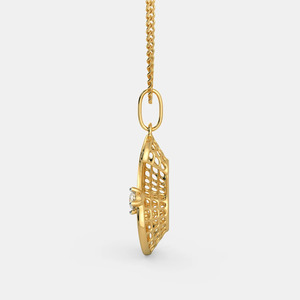 สร้อยคอจี้เพชรปลูกต้นสีเหลืองทอง - Product Image 2