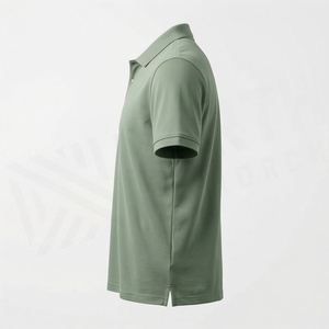 เสื้อโปโลลำลองผู้ชาย ลายเรียบ ผ้าฝ้าย 100% ระบายอากาศได้ดี แขนสั้น พิมพ์ลายด้วยความร้อน เสื้อกีฬา - Product Image 3