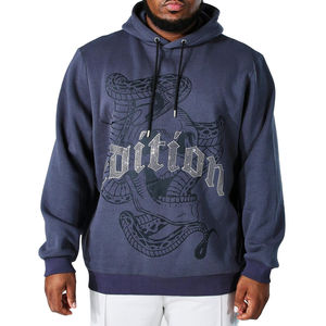 Nouvelle Arrivée Promotion Hiver – Sweat à Capuche Homme en Coton Mélangé Polaire avec Strass, Imprimé Décontracté, Respirant, Style Unique - Product Image 1