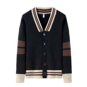 Men's Autumn <b>Cardigan</b> <b>Sweater</b> Single Button V-neck Polyester/Cotton High Quality Anti-Wrinkle Quick Dry - Product Image 1