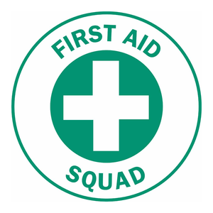Étiquettes circulaires durables à haute visibilité Brady First Aid Squad, résistantes aux UV, pour l'identification d'urgence - Product Image 1