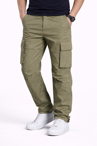 Pantalones Cargo Olive Utility Comfort para Hombre – Un prenda esencial resistente para el día a día, hecha con tela duradera y rica en algodón - Product Image 4