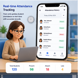Application mobile de présence des étudiants avec authentification biométrique et suivi en temps réel pour usage éducatif - Product Image 3