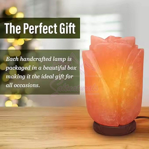 Lámpara de Sal del Himalaya Hecha a Mano con Base de Madera, Luz Relajante - Product Image 5
