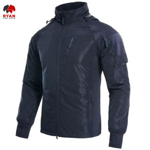 เสื้อแจ็คเก็ตซอฟต์เชลล์ผู้ชายแบบขายส่ง กันลม กันน้ำ ระบายอากาศได้ดี ผ้าถักย้อมสีพื้น พร้อมบริการ ODM สำหรับโลโก้แบบกำหนดเองด้านหน้า - Product Image 5