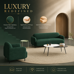 Juego de Sofás Tapizados de Lujo con Silueta Curva Moderna y Construcción Duradera de Madera de Roble Americano para una Decoración Interior Elegante - Product Image 3