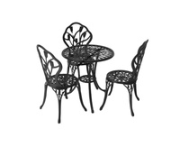 Mobilier d'extérieur antique Chaises et table Bistro Patio Jardin Ensembles Offres Spéciales en fonte Style européen 3 pièces en métal durable