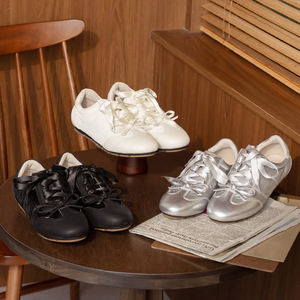 Zapatos planos de ballet de cuero genuino para mujer de Ann'S, con cordones de cinta, informales, de tacón bajo - Product Image 2