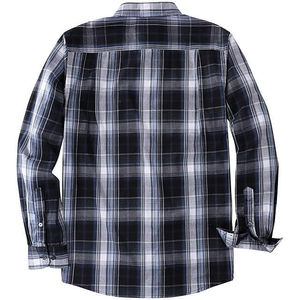 Camisa de franela a cuadros unisex de manga larga con cuello de pana, abotonada, estilo vintage, informal, para invierno. - Product Image 5