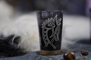 Handmade American Style Buffalo Horn Cup | Natural Drinking Mug for Beer/Wine/Mead | Eco-Friendly Leak Proof Business Gift - Product Image 6