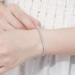Sterling Silver Moissanite Tennis Bracelet Cut Sparkling Diamond Alternative Unisex Wedding Bridal Jewelry GRA Certified Claw - Product Image 3
