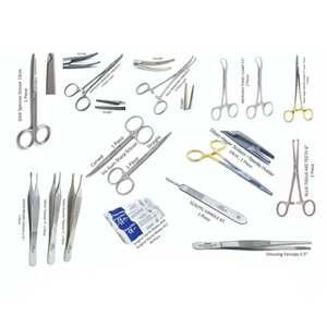 Kit de chirurgie mineure premium de 18 pièces avec plateau, instruments chirurgicaux vétérinaires en acier inoxydable, réutilisables, qualité hospitalière - Product Image 1